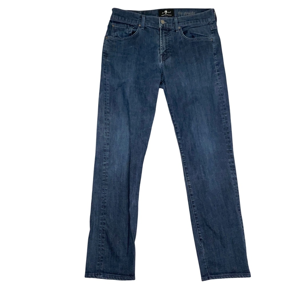 7 For All Mankind Jeans Men 32x30 Dark Blue Straight Luxe Performance Everyday